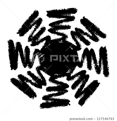 Vector illustration of a jagged swirl drawn with ink 2 Vector illustration of a jagged swirl drawn with ink 2 127546783