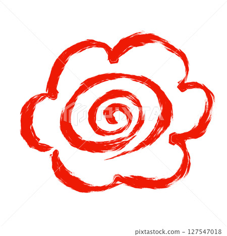 紅色毛筆花圈標記 127547018