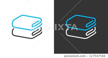 毛巾簡單線條圖標 毛巾簡單線條圖標 127547388