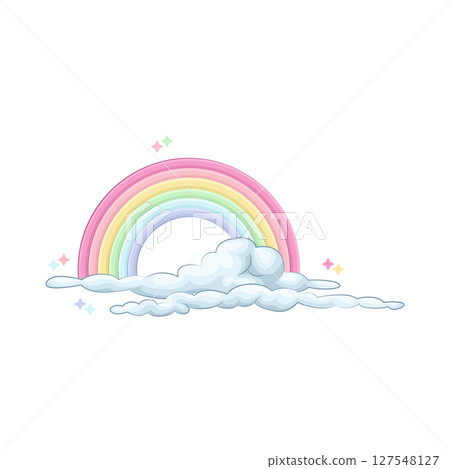 Illustration of Cloud and Rainbow 127548127