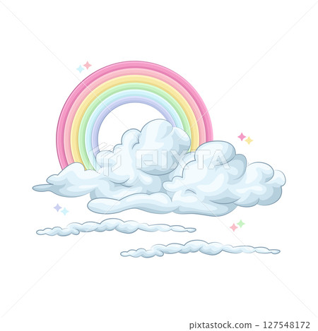 Illustration of Cloud and Rainbow 127548172