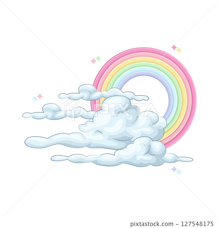 Illustration of Cloud and Rainbow Illustration of Cloud and Rainbow 127548175