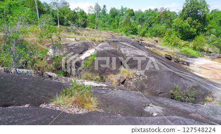 Tropical Rocky Hillside Landscape with Forest Vegetation Tropical Rocky Hillside Landscape with Forest Vegetation 127548224