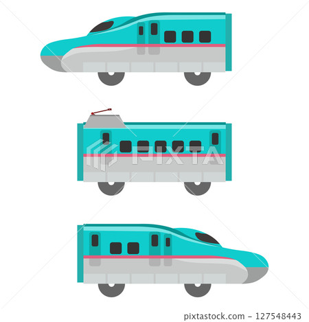 Toy-style Shinkansen E5 series illustration 3-car set Toy-style Shinkansen E5 series illustration 3-car set 127548443