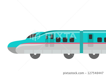A sideways illustration of a toy-style E5 series Shinkansen train A sideways illustration of a toy-style E5 series Shinkansen train 127548447
