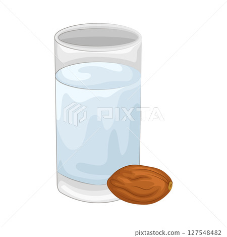 Illustration of Date fruit and water  127548482