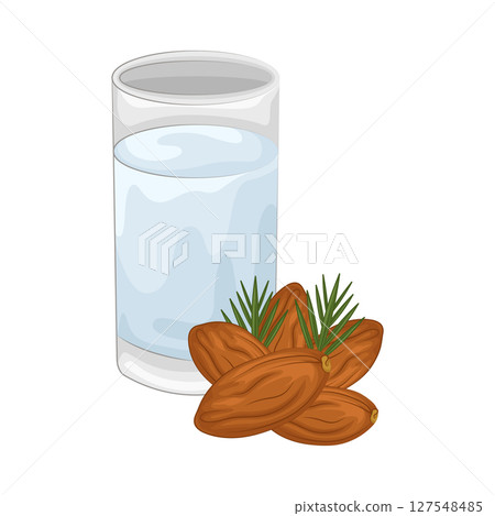 Illustration of Date fruit and water Illustration of Date fruit and water 127548485