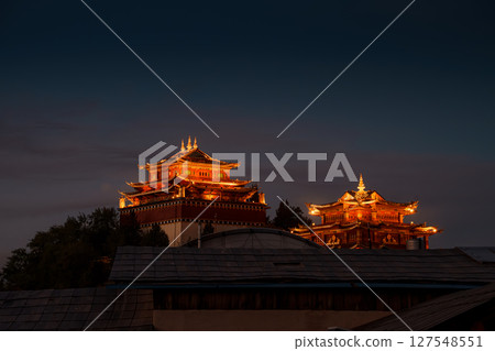 Dafo Temple Buildings at Dusk 127548551