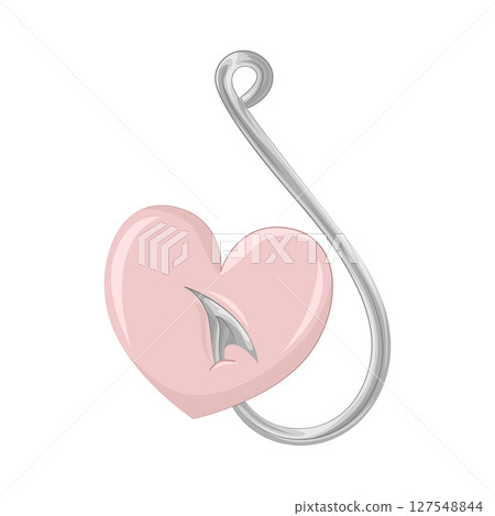 Illustration of Heart on fishing hook Illustration of Heart on fishing hook 127548844