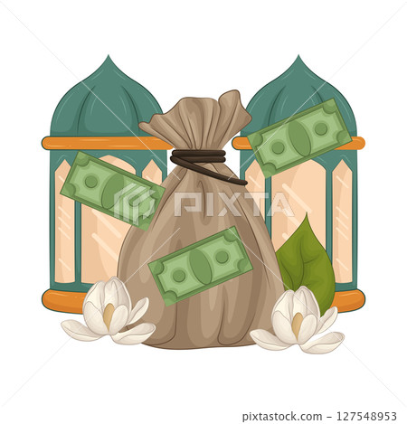 Illustration of Infaq Illustration of Infaq 127548953