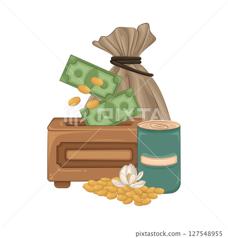 Illustration of Infaq Illustration of Infaq 127548955
