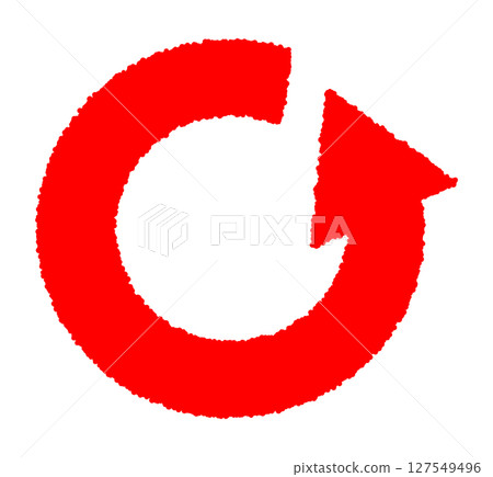 Spinning circular red arrow icon 127549496