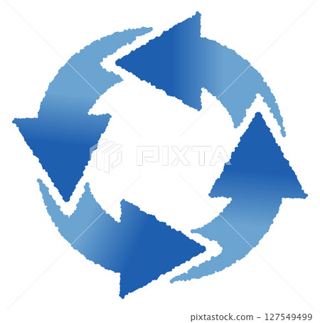 Spinning light blue circular arrow icon 127549499
