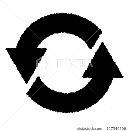 Spinning circular black arrow icon 127549506