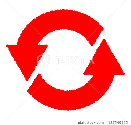 Spinning circular red arrow icon 127549525