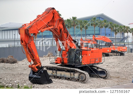 Construction site hydraulic excavator Construction site hydraulic excavator 127550167