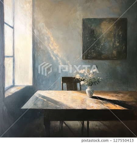 光線照射的房間 127550413