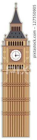 Iconic Clock Tower Vector Illustration 127550905