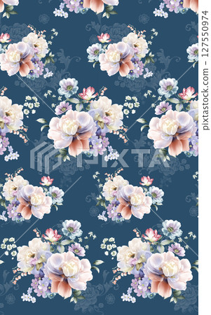Serene Floral Pattern Collection for Calming Decor 127550974