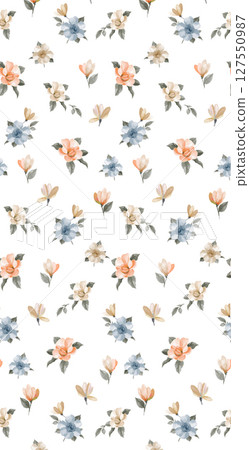 Serene Floral Pattern Collection for Calming Decor 127550987