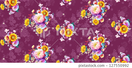 Serene Floral Pattern Collection for Calming Decor 127550992