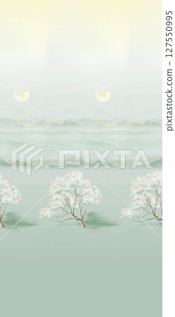 Serene Floral Pattern Collection for Calming Decor 127550995
