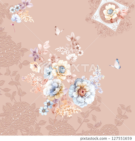 Floral And Geometric Motifs For Design Projects 127551659