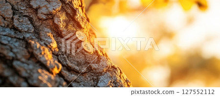 Weathered Olive Bark with Engraved Financial Symbols in Warm Sunlight Weathered Olive Bark with Engraved Financial Symbols in Warm Sunlight 127552112