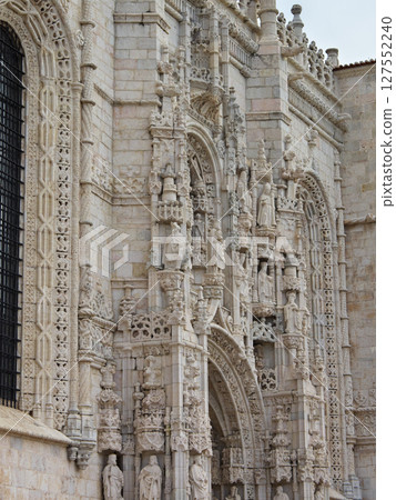 Portugal, Lisbon, Santa Maria de Belem Church entrance, May morning, after rain 127552240