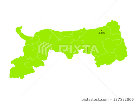Map of Tottori prefecture with administrative divisions Map of Tottori prefecture with administrative divisions 127552806