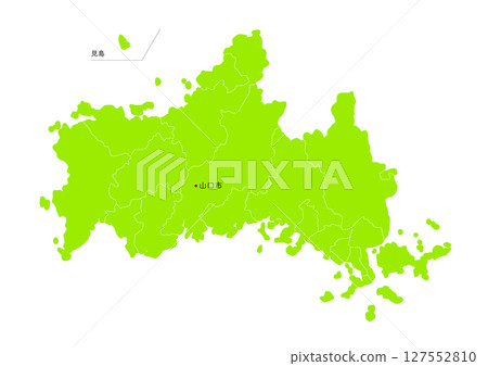 山口縣行政區劃地圖 山口縣行政區劃地圖 127552810