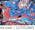 Cosmic blue and pink pigment explosion resembling a swirling galaxy, ideal for bold digital art, vivid prints, or space-inspired compositions 127552865