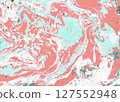 Minimal pastel mix of mint, coral, and white in a dreamy, delicate swirl evokes a calm airy aesthetic, perfect for light abstract backgrounds or prints 127552948