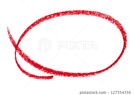 Red pencil highlight circle mark isolated on transparent background 127554350