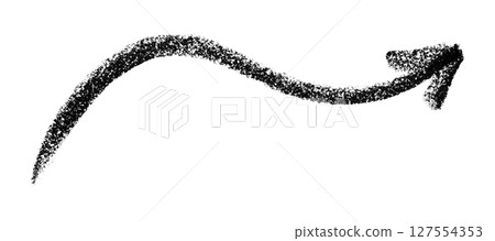 Black arrow symbol colored pencil isolated on transparent background Black arrow symbol colored pencil isolated on transparent background 127554353
