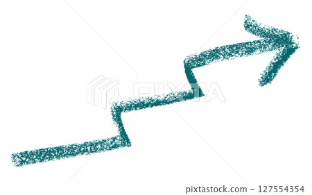 Green arrow symbol colored pencil isolated on transparent background Green arrow symbol colored pencil isolated on transparent background 127554354