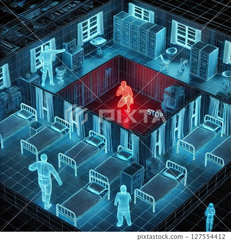 間諜潛入建築物的插圖 127554412