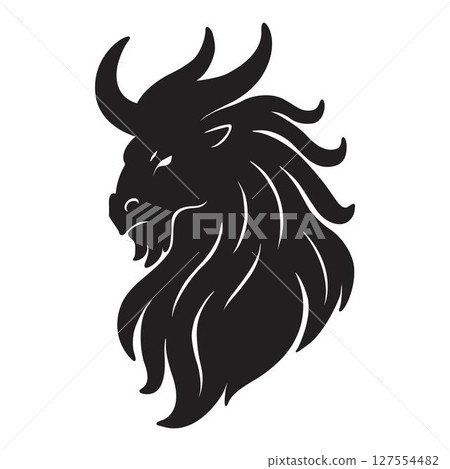Silhouette black Hectocorn Horse head Silhouette black Hectocorn Horse head 127554482
