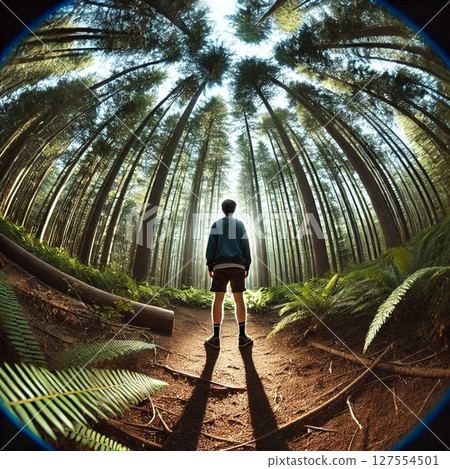 A small animal looks up at the human world from below 127554501