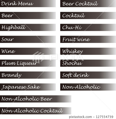 Drink menu label (black) Drink menu label (black) 127554739