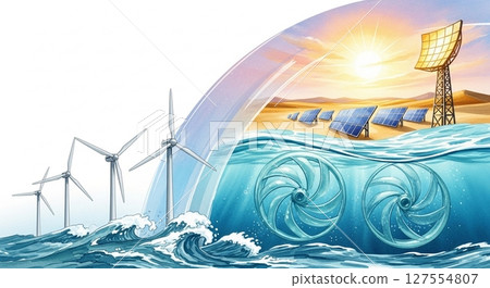 Next-generation renewable energy collage 127554807