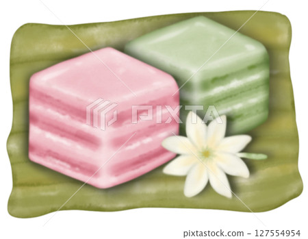 Thai Traditional Desserts Cute Collection hand drawn style illustrations. 127554954