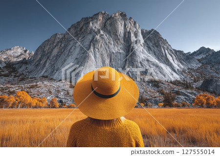 Yosemite National Park, situated in California, receives a visit from a happy hiker Yosemite National Park, situated in California, receives a visit from a happy hiker 127555014