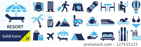 度假村剪影圖示集 度假村剪影圖示集 127555125