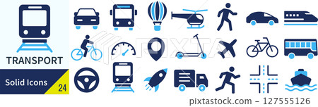 Vehicle silhouette icon set 127555126