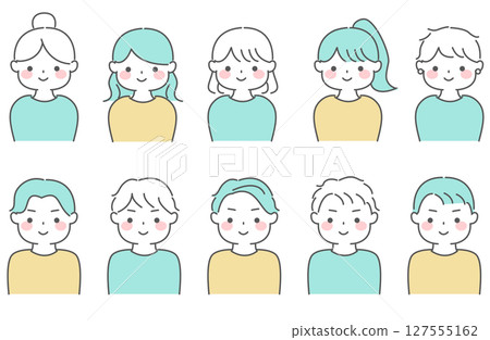 各種男人和女人的簡單插圖 各種男人和女人的簡單插圖 127555162