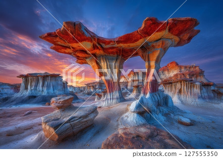The Walls of China, situated in Mungo National Park, Australia, is where the sunset occurs 127555350