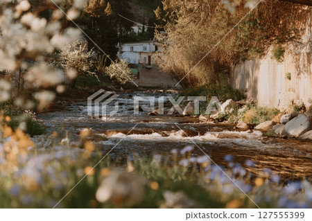 The drought water canal is a result of natural disasters that occur during the dry season 127555399