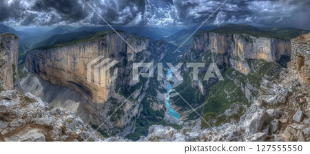 The Cirque de Navacelles is located in Parc des Cévennes, Blandas, France 127555550