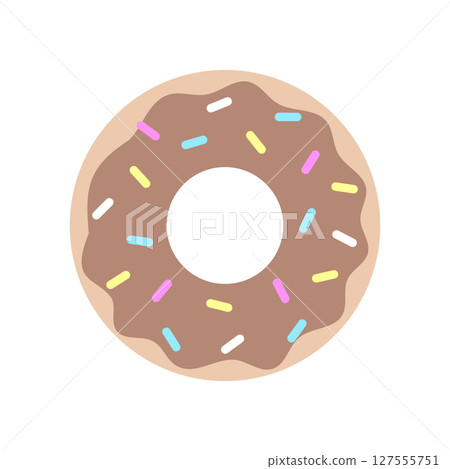 Colorful chocolate donut illustration 127555751